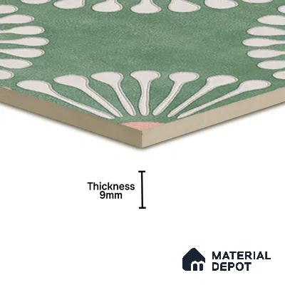 Floral Wall Tile TL 07245 B Plana 4004 Granula 1 ft x 1 ft Ceramic Matte Finish - 9 mm  | 2 mm Spacer is Mandatory | Please Expect a Slight Variation of Pattern (Sample)